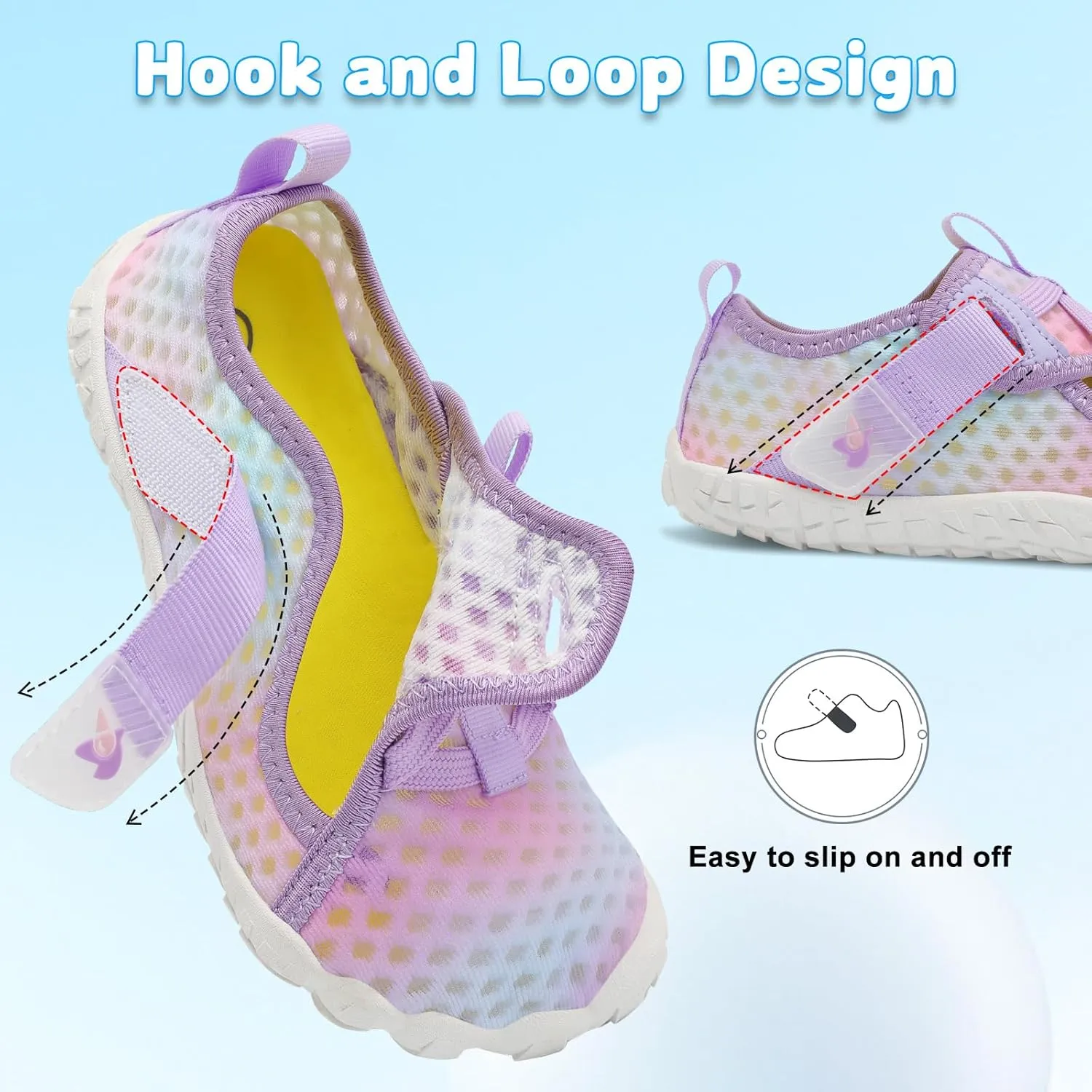 LeIsfIt Kids Water Shoes Boys Girls Swim Beach Shoes Toddler Barefoot Water Sport Shoes Quick-Dry Lightweight Aqua Socks Pool Sand Shoes