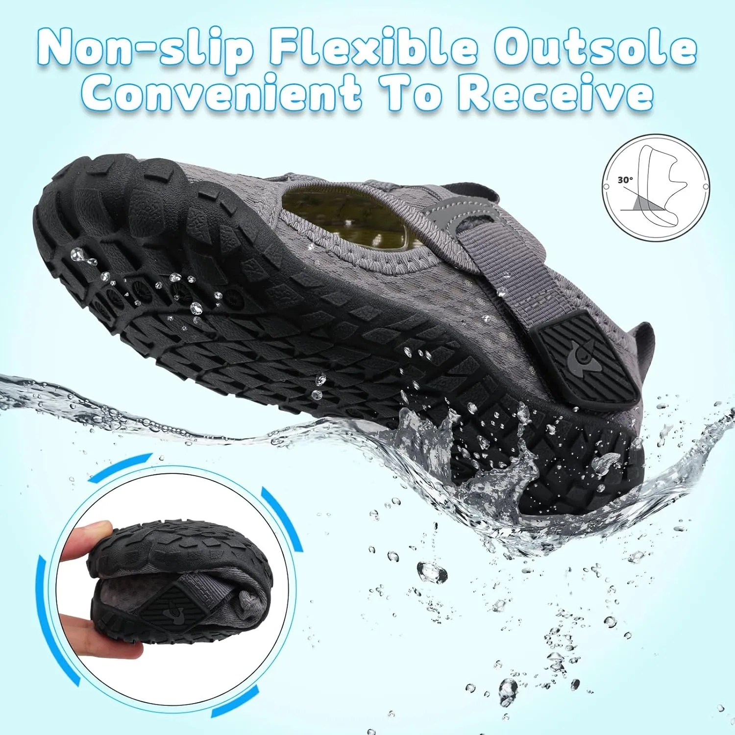 LeIsfIt Kids Water Shoes Boys Girls Swim Beach Shoes Toddler Barefoot Water Sport Shoes Quick-Dry Lightweight Aqua Socks Pool Sand Shoes