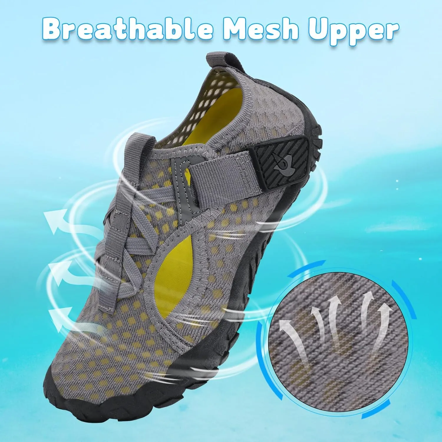 LeIsfIt Kids Water Shoes Boys Girls Swim Beach Shoes Toddler Barefoot Water Sport Shoes Quick-Dry Lightweight Aqua Socks Pool Sand Shoes