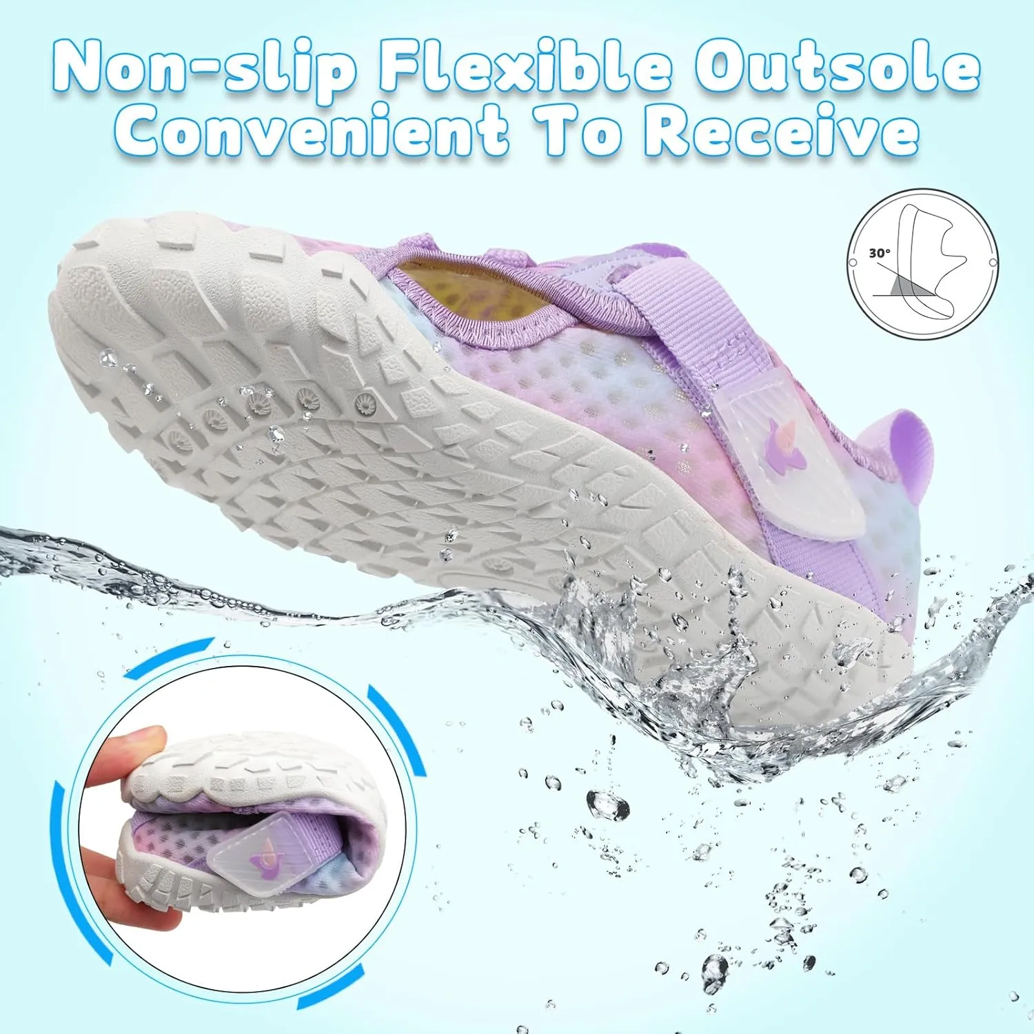 LeIsfIt Kids Water Shoes Boys Girls Swim Beach Shoes Toddler Barefoot Water Sport Shoes Quick-Dry Lightweight Aqua Socks Pool Sand Shoes