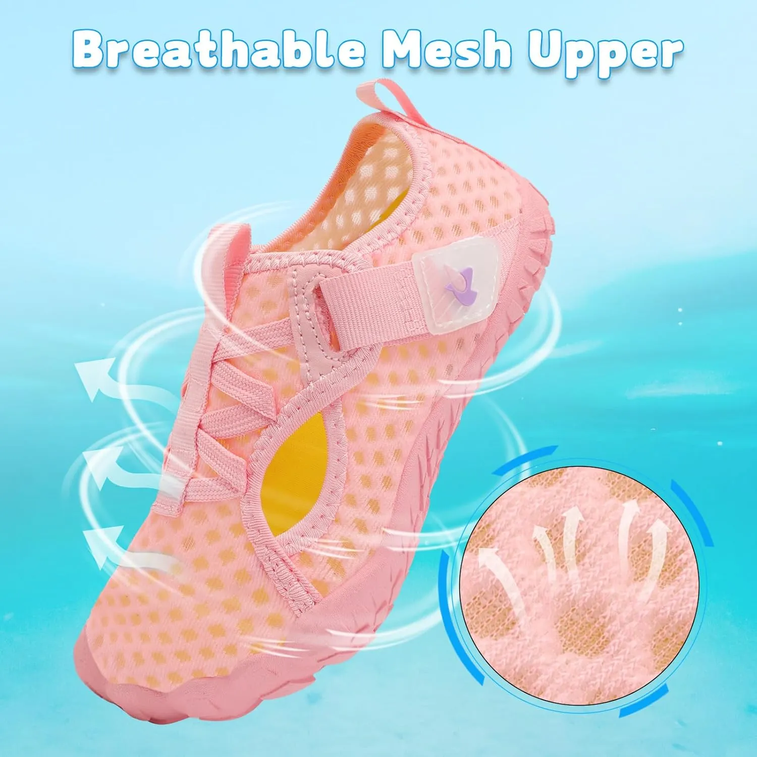 LeIsfIt Kids Water Shoes Boys Girls Swim Beach Shoes Toddler Barefoot Water Sport Shoes Quick-Dry Lightweight Aqua Socks Pool Sand Shoes