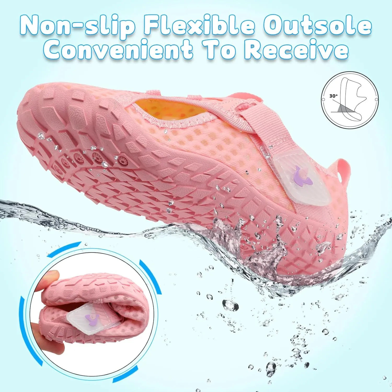 LeIsfIt Kids Water Shoes Boys Girls Swim Beach Shoes Toddler Barefoot Water Sport Shoes Quick-Dry Lightweight Aqua Socks Pool Sand Shoes