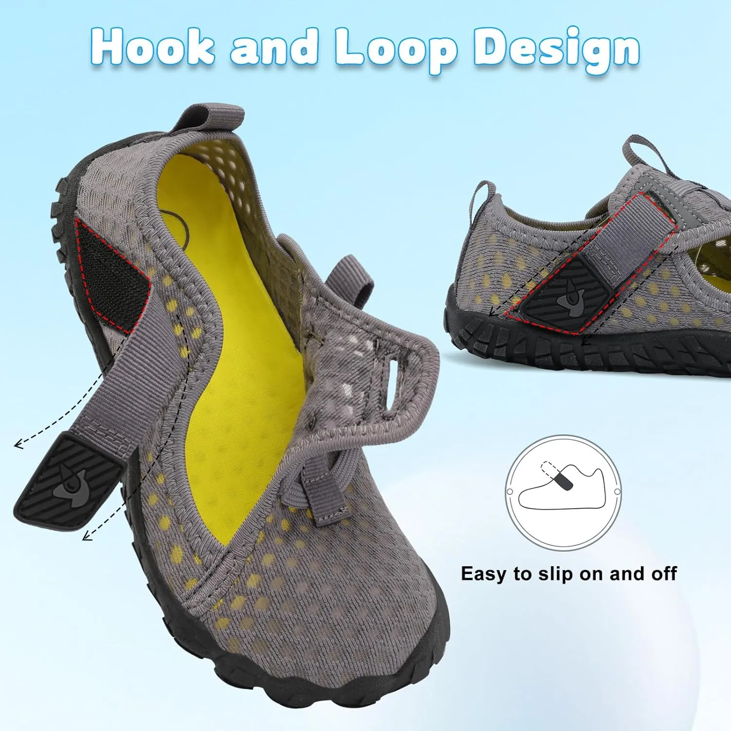 LeIsfIt Kids Water Shoes Boys Girls Swim Beach Shoes Toddler Barefoot Water Sport Shoes Quick-Dry Lightweight Aqua Socks Pool Sand Shoes