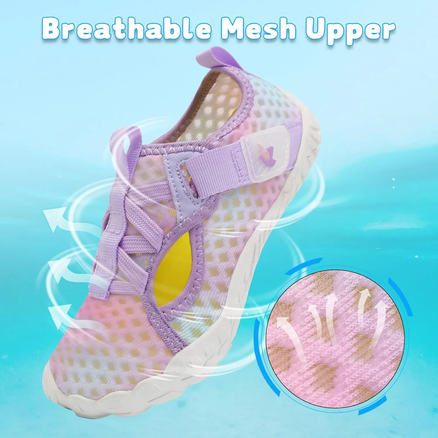 LeIsfIt Kids Water Shoes Boys Girls Swim Beach Shoes Toddler Barefoot Water Sport Shoes Quick-Dry Lightweight Aqua Socks Pool Sand Shoes