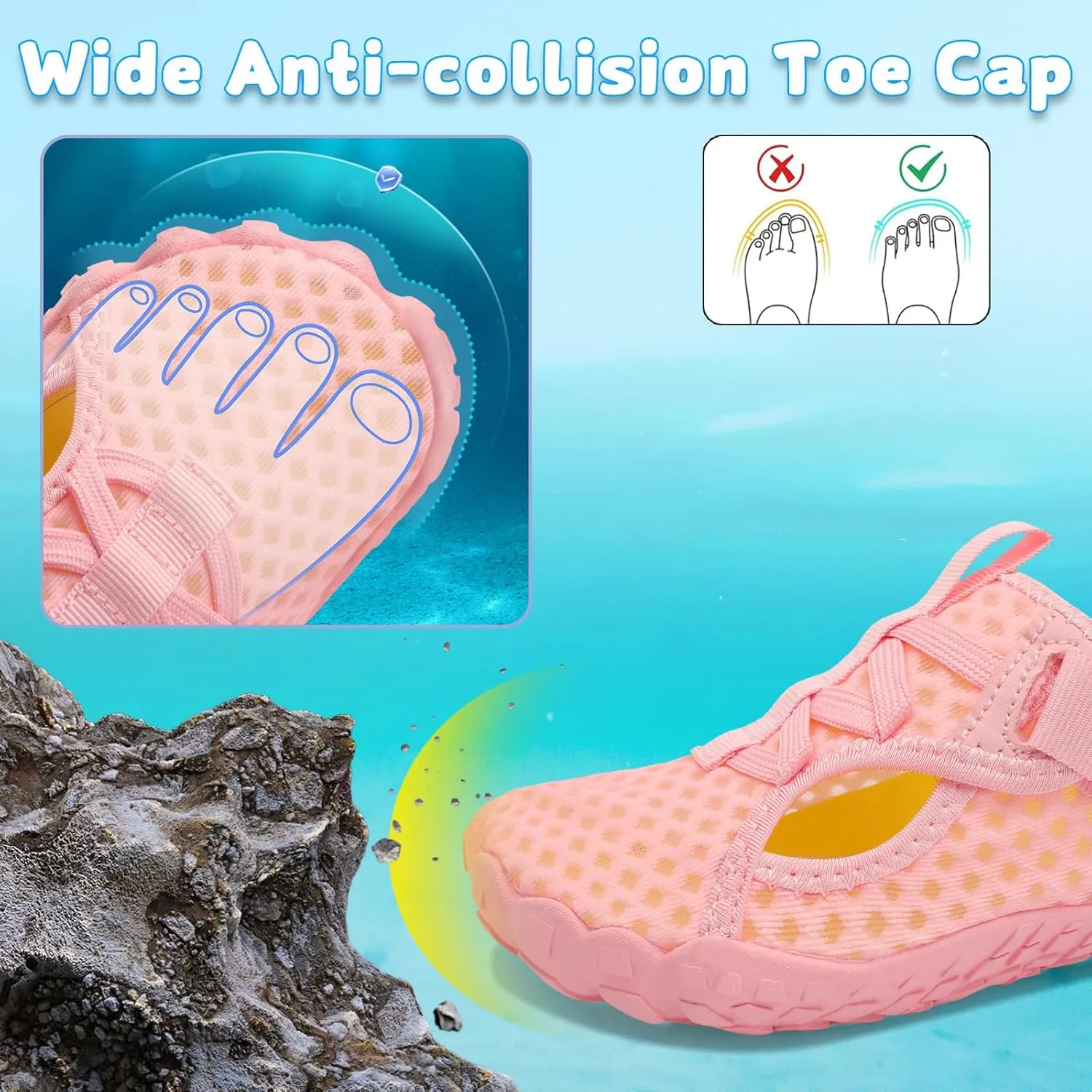 LeIsfIt Kids Water Shoes Boys Girls Swim Beach Shoes Toddler Barefoot Water Sport Shoes Quick-Dry Lightweight Aqua Socks Pool Sand Shoes