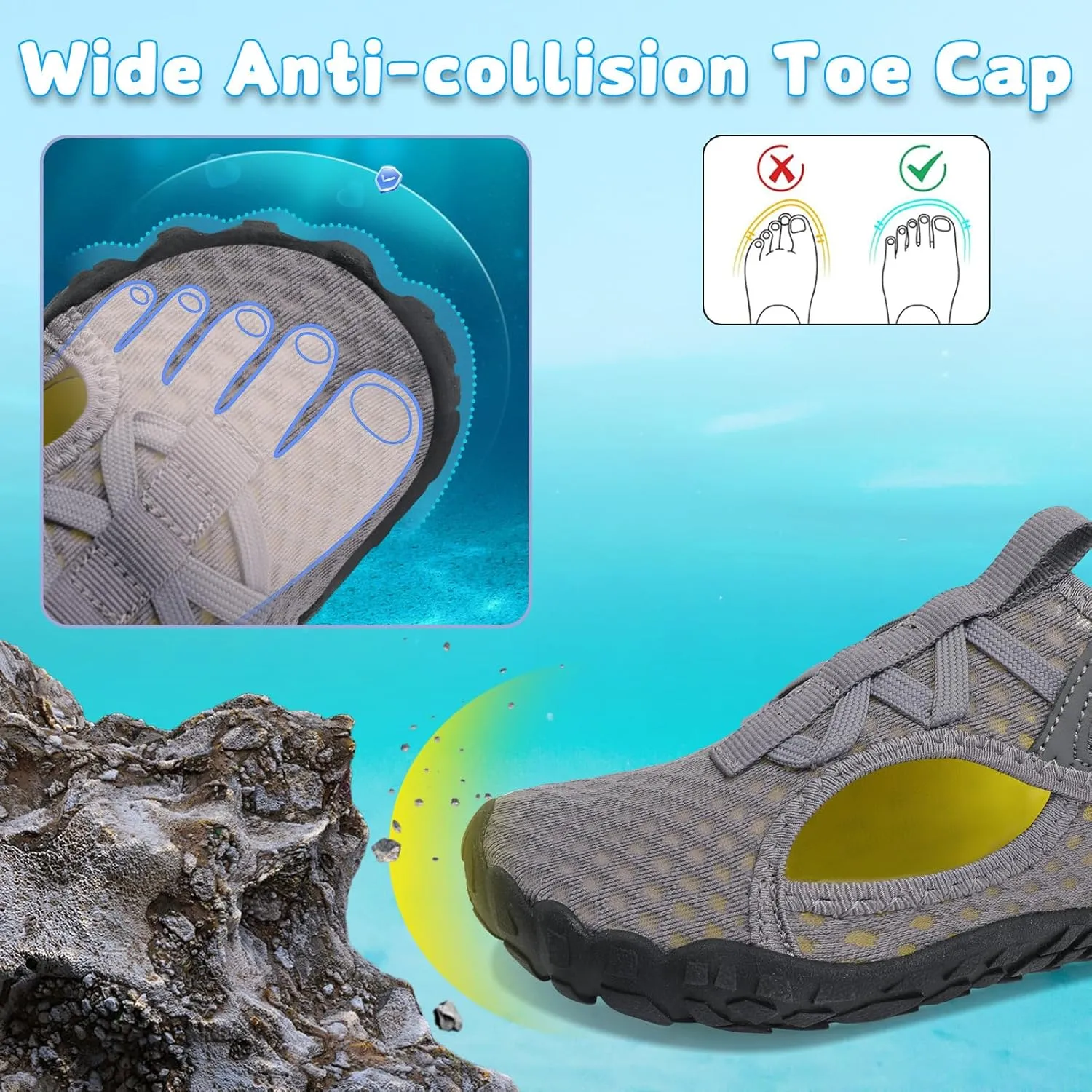 LeIsfIt Kids Water Shoes Boys Girls Swim Beach Shoes Toddler Barefoot Water Sport Shoes Quick-Dry Lightweight Aqua Socks Pool Sand Shoes
