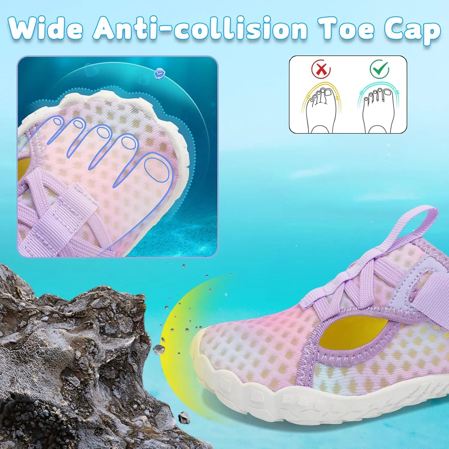 LeIsfIt Kids Water Shoes Boys Girls Swim Beach Shoes Toddler Barefoot Water Sport Shoes Quick-Dry Lightweight Aqua Socks Pool Sand Shoes
