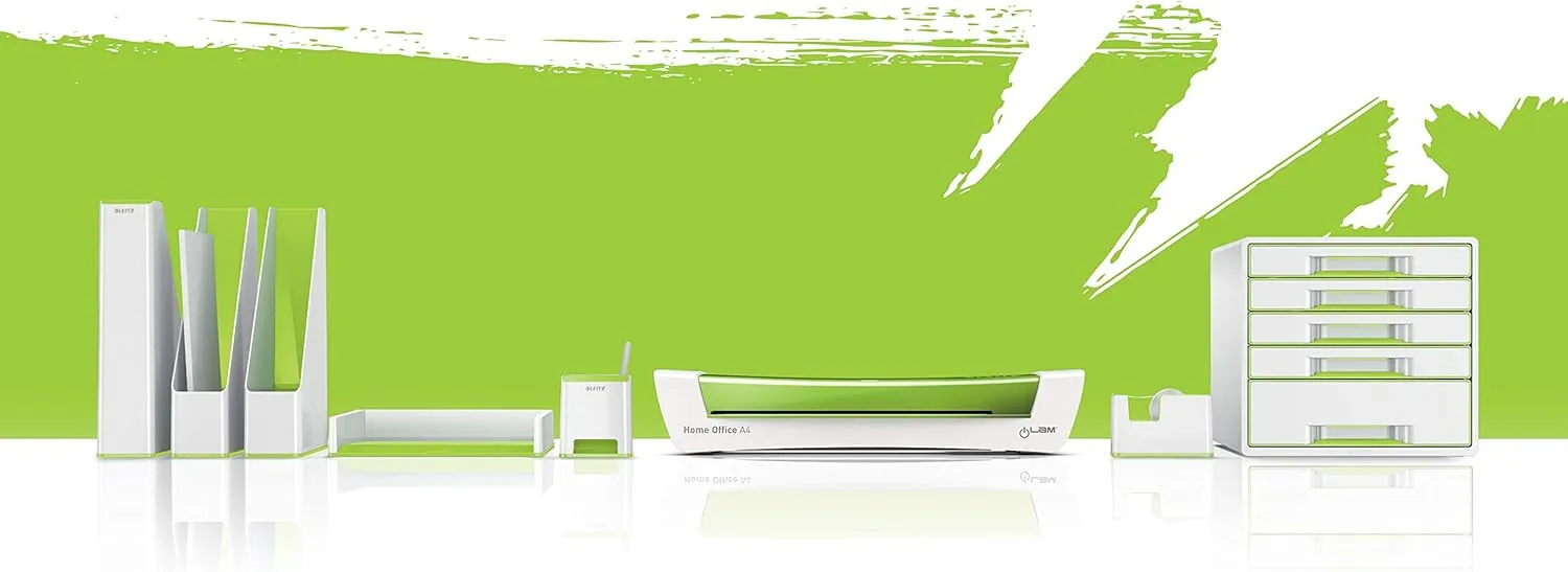 Leitz 46330054 A4 Divider Book, Holds Up to 200 Sheets, Integrated Index with 6 Compartments, Elastic Closure, Wow Range, Green