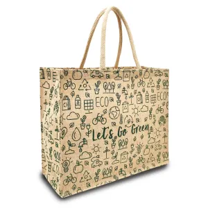 LETS GO GREEN JUTE BAG