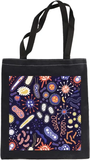 LEVLO Microbiology Bacteria Shopping Bag Science Art Biologist Reusable Book Tote Bag Gift for Teacher