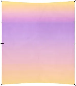 Light Purple Yellow Gradient Beach Cabana Tent UPF50  Protection Easy Setup Portable Sunshade with Sandbags, Sand Shovel, Poles for Camping, Picnics, Backyard