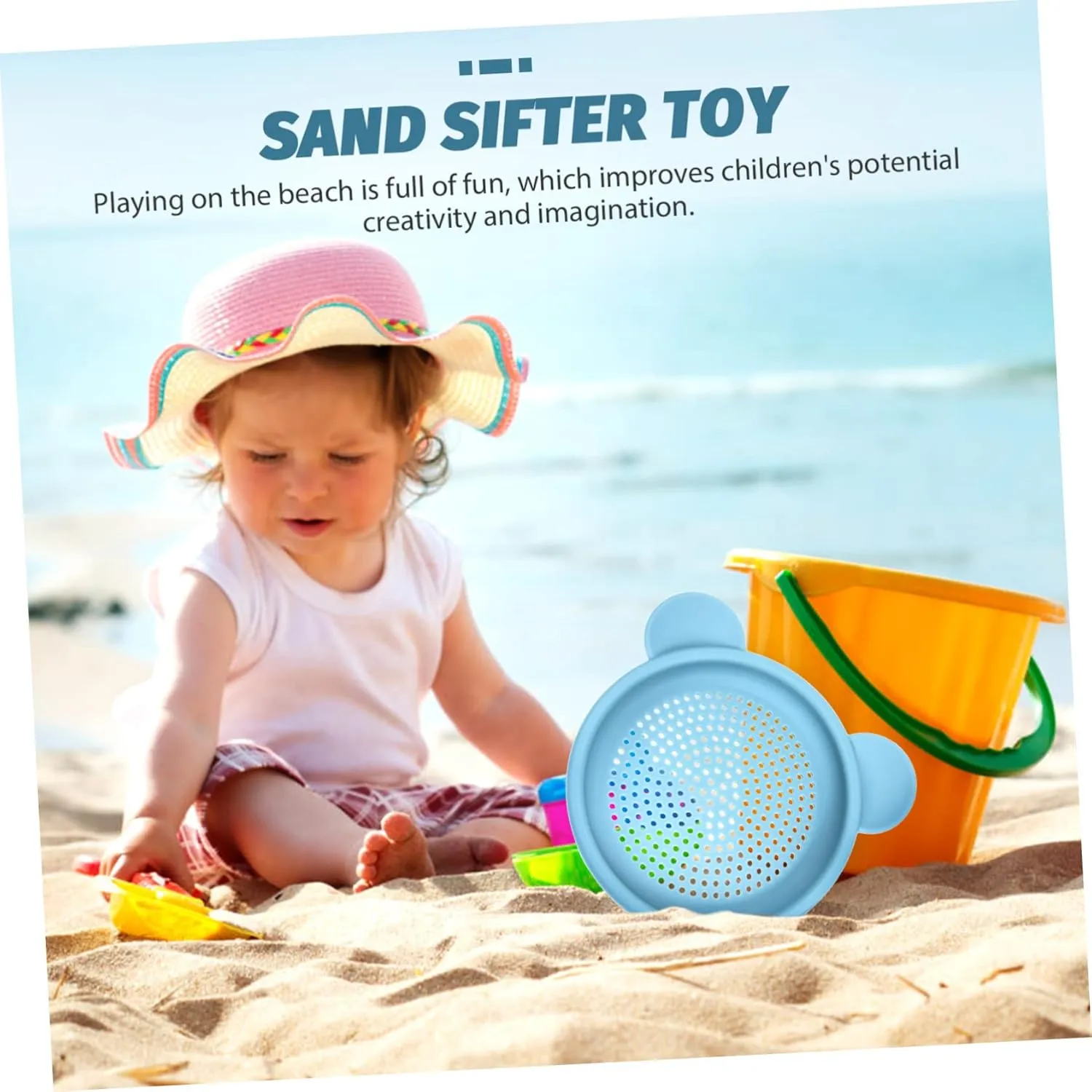 Lightweight Kids Sand Sifter Toy Portable Beach Toys Silicone Sand Sieve Interactive Plaything Sifting Pan
