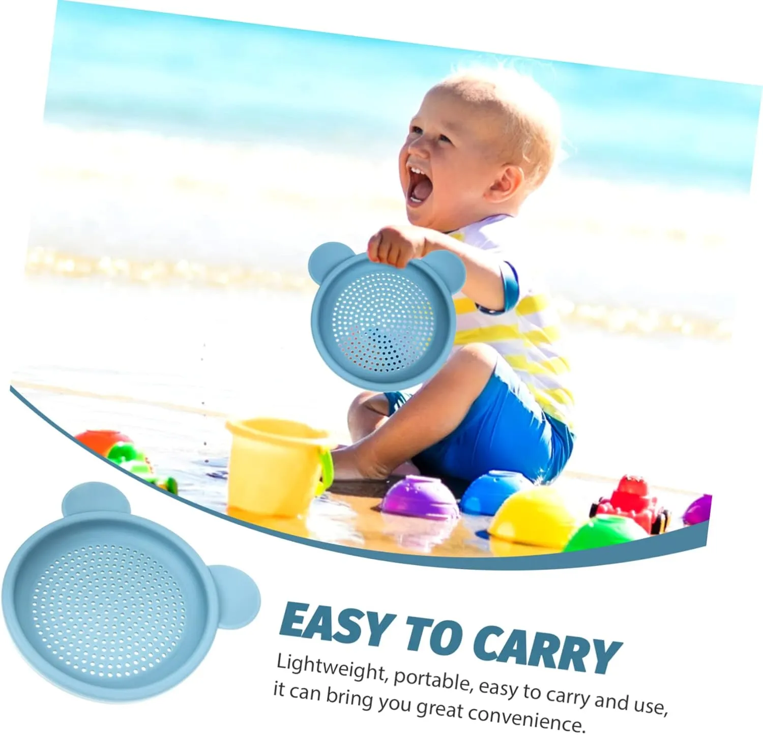 Lightweight Kids Sand Sifter Toy Portable Beach Toys Silicone Sand Sieve Interactive Plaything Sifting Pan