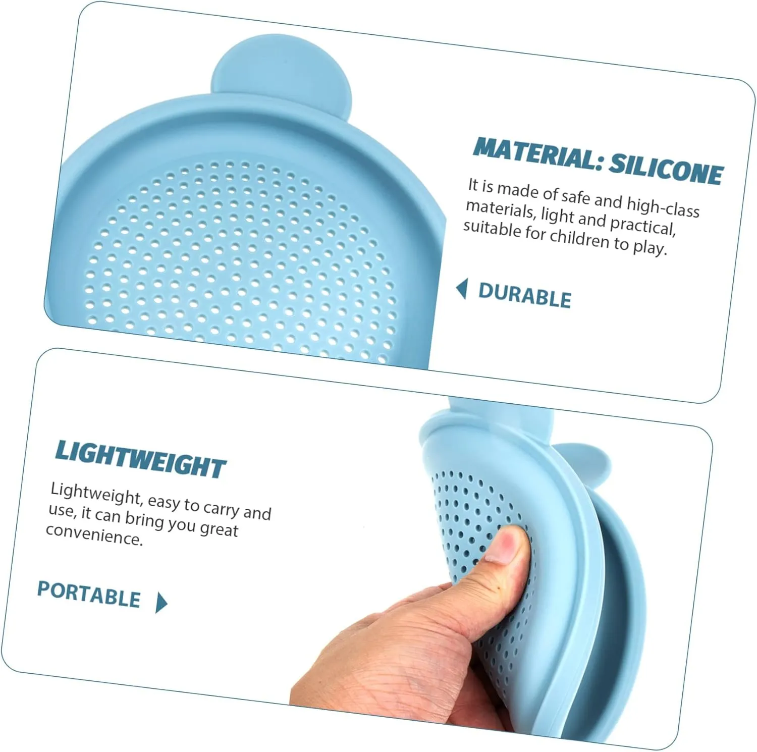 Lightweight Kids Sand Sifter Toy Portable Beach Toys Silicone Sand Sieve Interactive Plaything Sifting Pan
