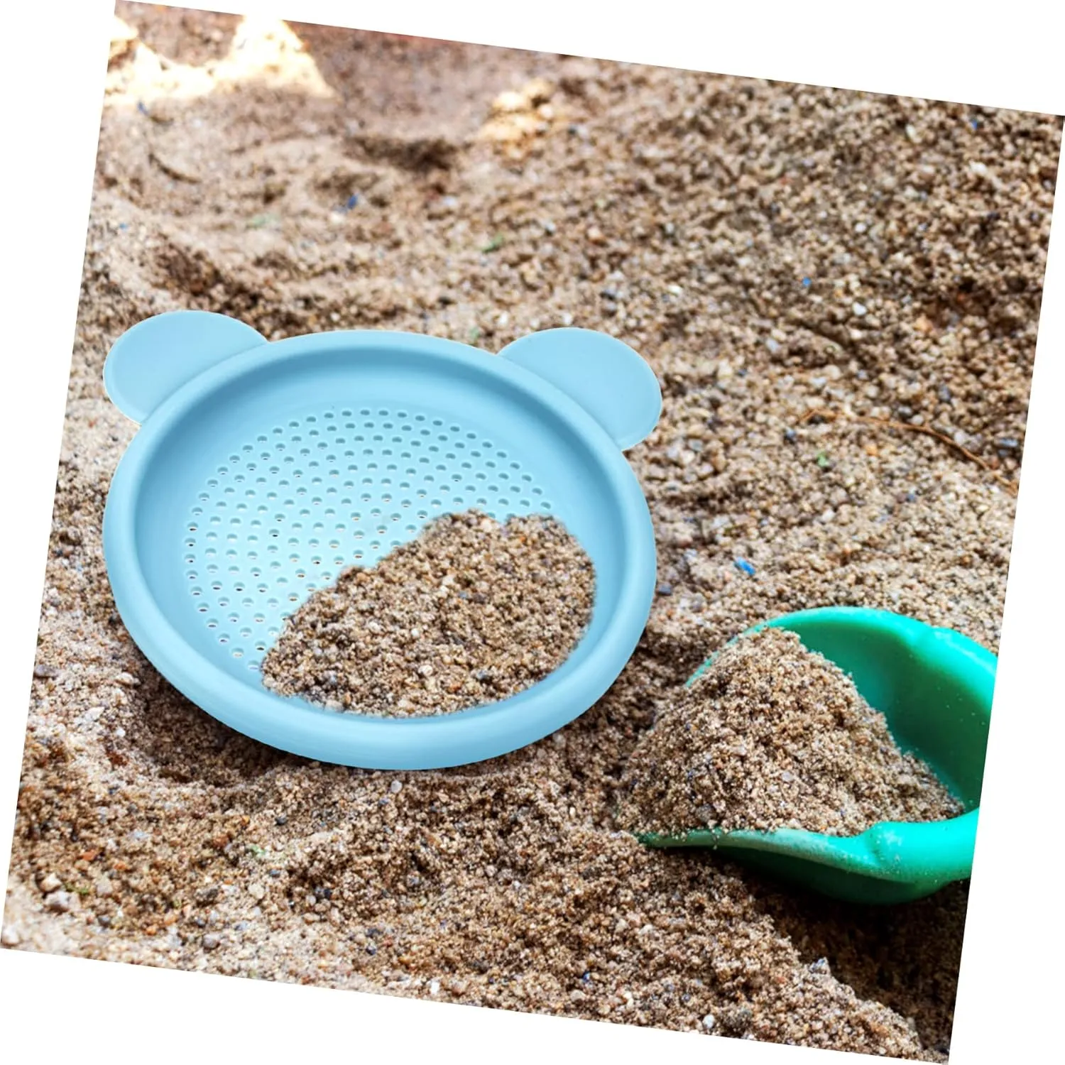 Lightweight Kids Sand Sifter Toy Portable Beach Toys Silicone Sand Sieve Interactive Plaything Sifting Pan