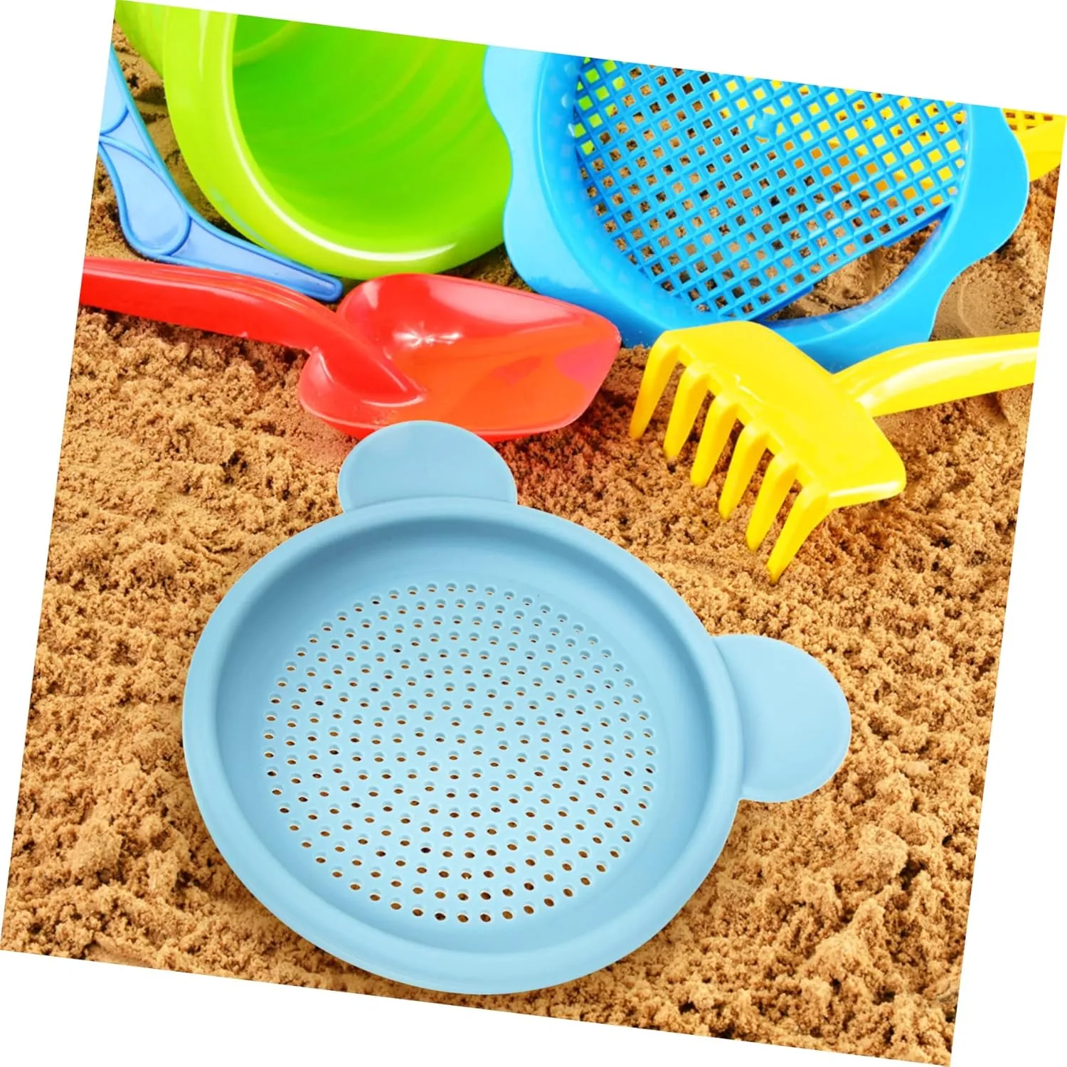 Lightweight Kids Sand Sifter Toy Portable Beach Toys Silicone Sand Sieve Interactive Plaything Sifting Pan