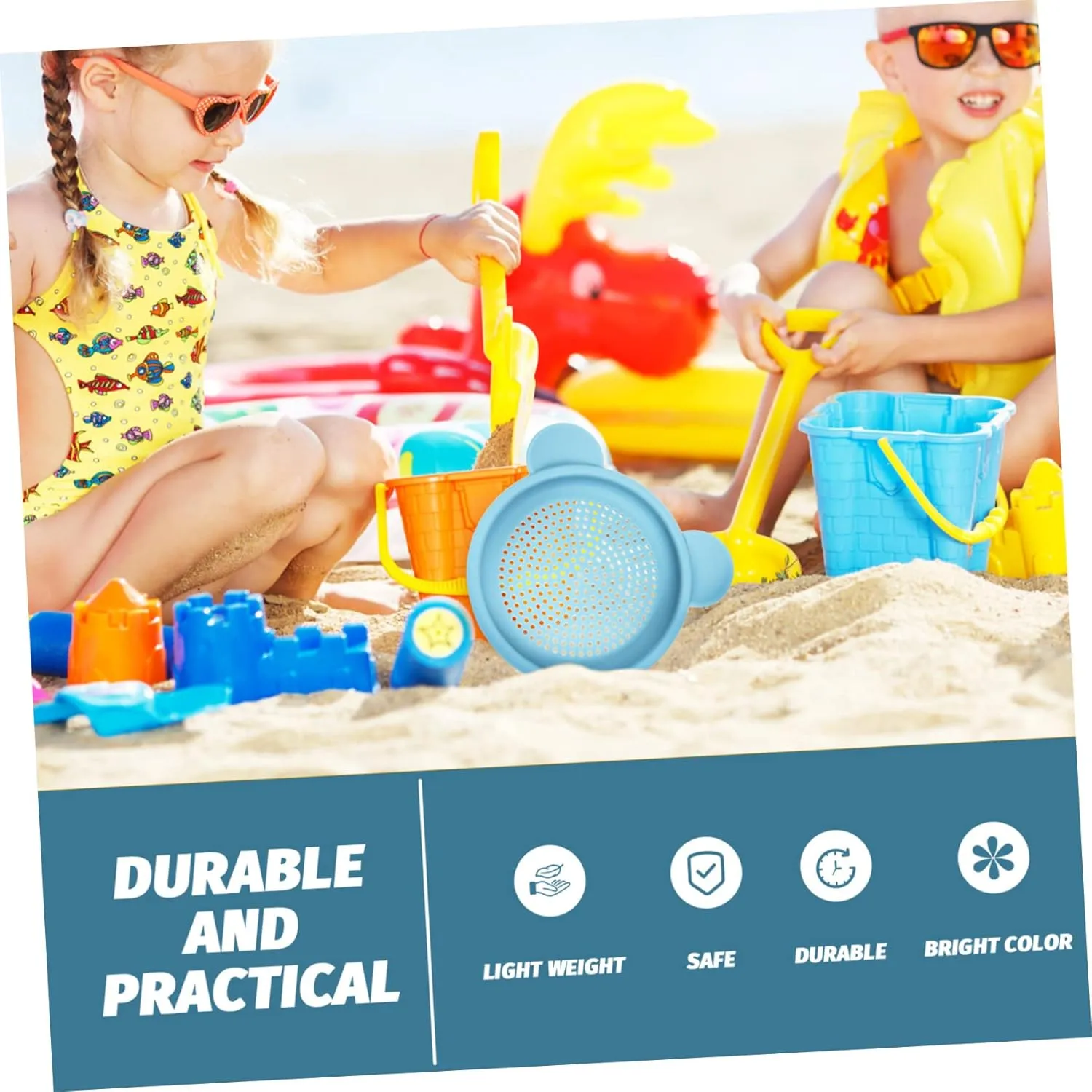 Lightweight Kids Sand Sifter Toy Portable Beach Toys Silicone Sand Sieve Interactive Plaything Sifting Pan