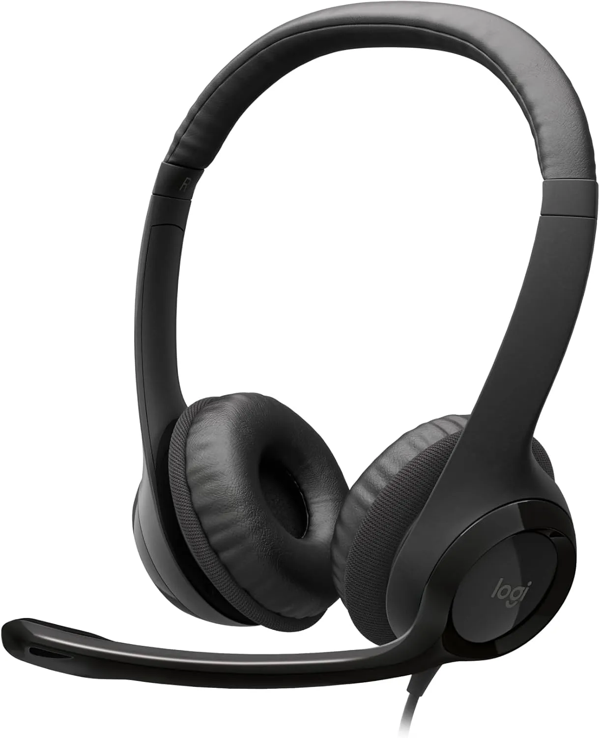 Logitech H390 Wired Headset for PC/Laptop, Stereo Headphones with Noise Cancelling Microphone, USB-A, in-Line Controls for Video Meetings, Music, Gaming and Beyond - Black