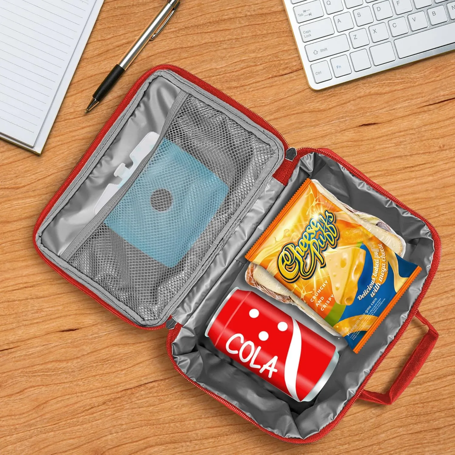 LOGOVISION Mortal Kombat Klassic Logo 2 Insulated Soft Sided Lunch Box - Reusable Lunch Bag For School Office Work, BPA Free, Red