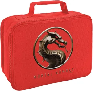 LOGOVISION Mortal Kombat Klassic Logo 2 Insulated Soft Sided Lunch Box - Reusable Lunch Bag For School Office Work, BPA Free, Red