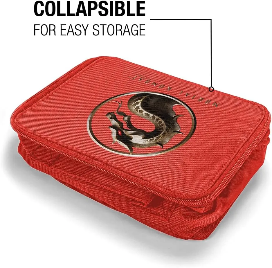 LOGOVISION Mortal Kombat Klassic Logo 2 Insulated Soft Sided Lunch Box - Reusable Lunch Bag For School Office Work, BPA Free, Red