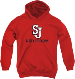 LOGOVISION St. John's University Official Red Storm Logo Youth Kids Boy/Girls Pull-Over Hoodie Sweatshirt