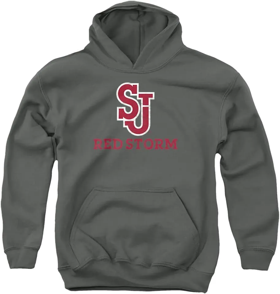 LOGOVISION St. John's University Official Red Storm Logo Youth Kids Boy/Girls Pull-Over Hoodie Sweatshirt