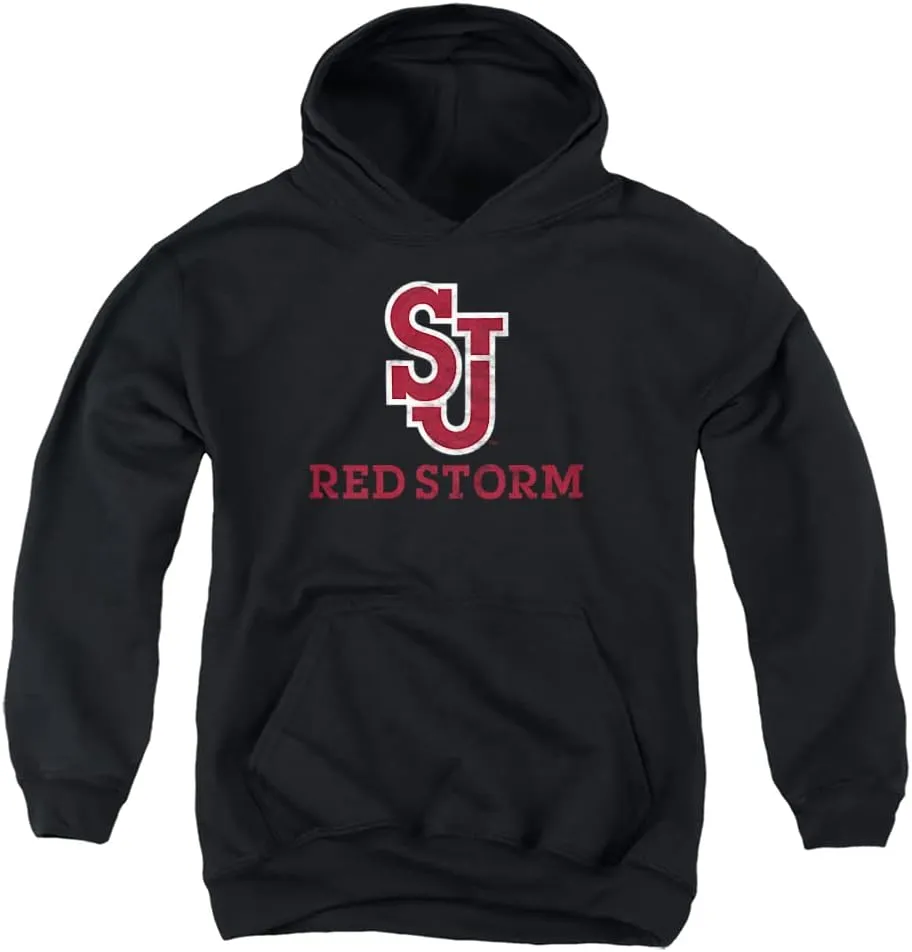 LOGOVISION St. John's University Official Red Storm Logo Youth Kids Boy/Girls Pull-Over Hoodie Sweatshirt