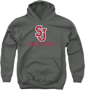LOGOVISION St. John's University Official Red Storm Logo Youth Kids Boy/Girls Pull-Over Hoodie Sweatshirt