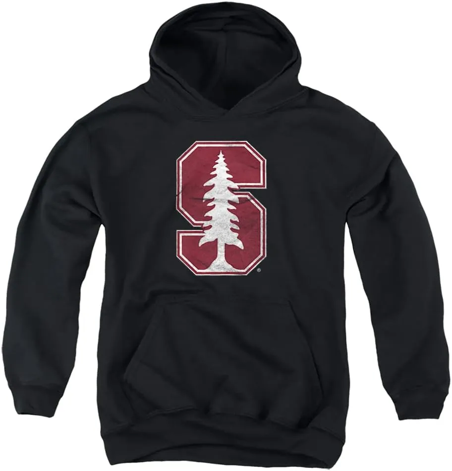 LOGOVISION Stanford University Official Distressed Primary Logo Youth Kids Boy/Girls Pull-Over Hoodie Sweatshirt