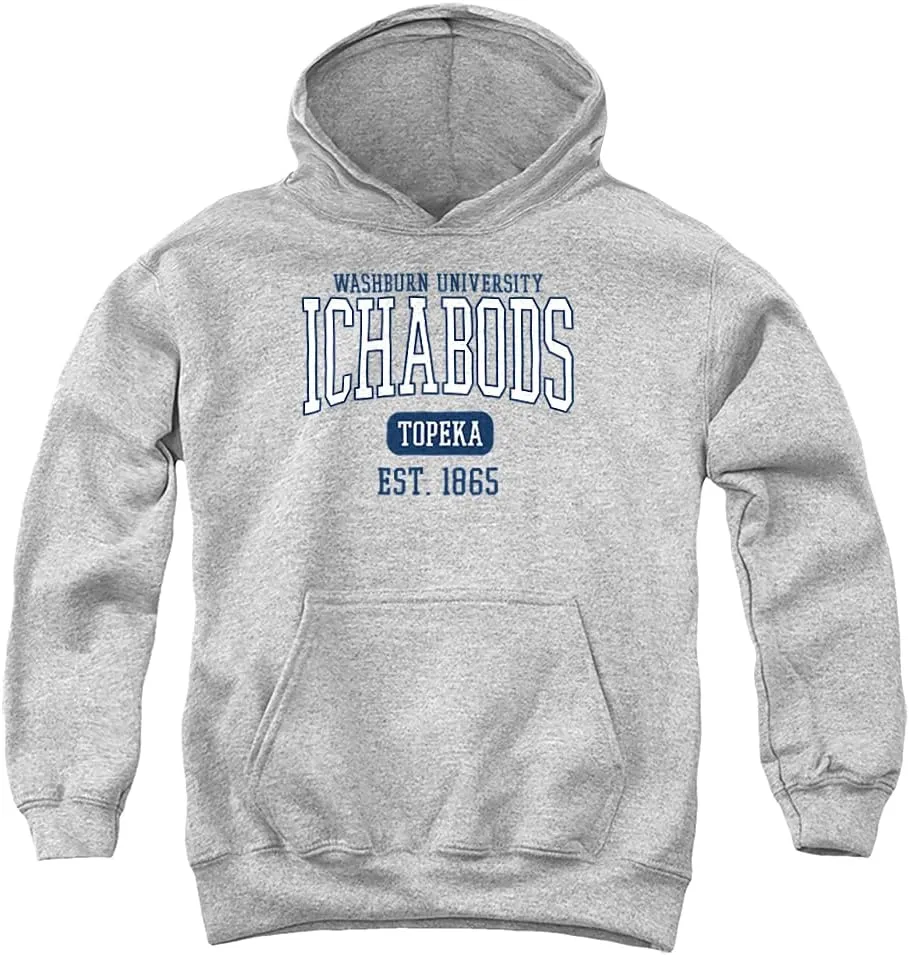 LOGOVISION Washburn University Official Circle Logo Youth Kids Boy/Girls Pull-Over Hoodie Sweatshirt