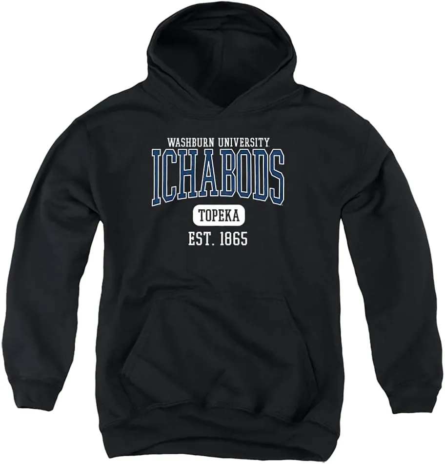 LOGOVISION Washburn University Official Circle Logo Youth Kids Boy/Girls Pull-Over Hoodie Sweatshirt