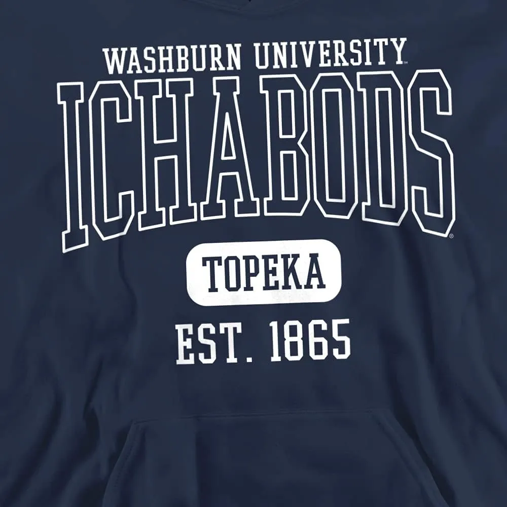 LOGOVISION Washburn University Official Circle Logo Youth Kids Boy/Girls Pull-Over Hoodie Sweatshirt
