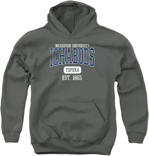 LOGOVISION Washburn University Official Circle Logo Youth Kids Boy/Girls Pull-Over Hoodie Sweatshirt
