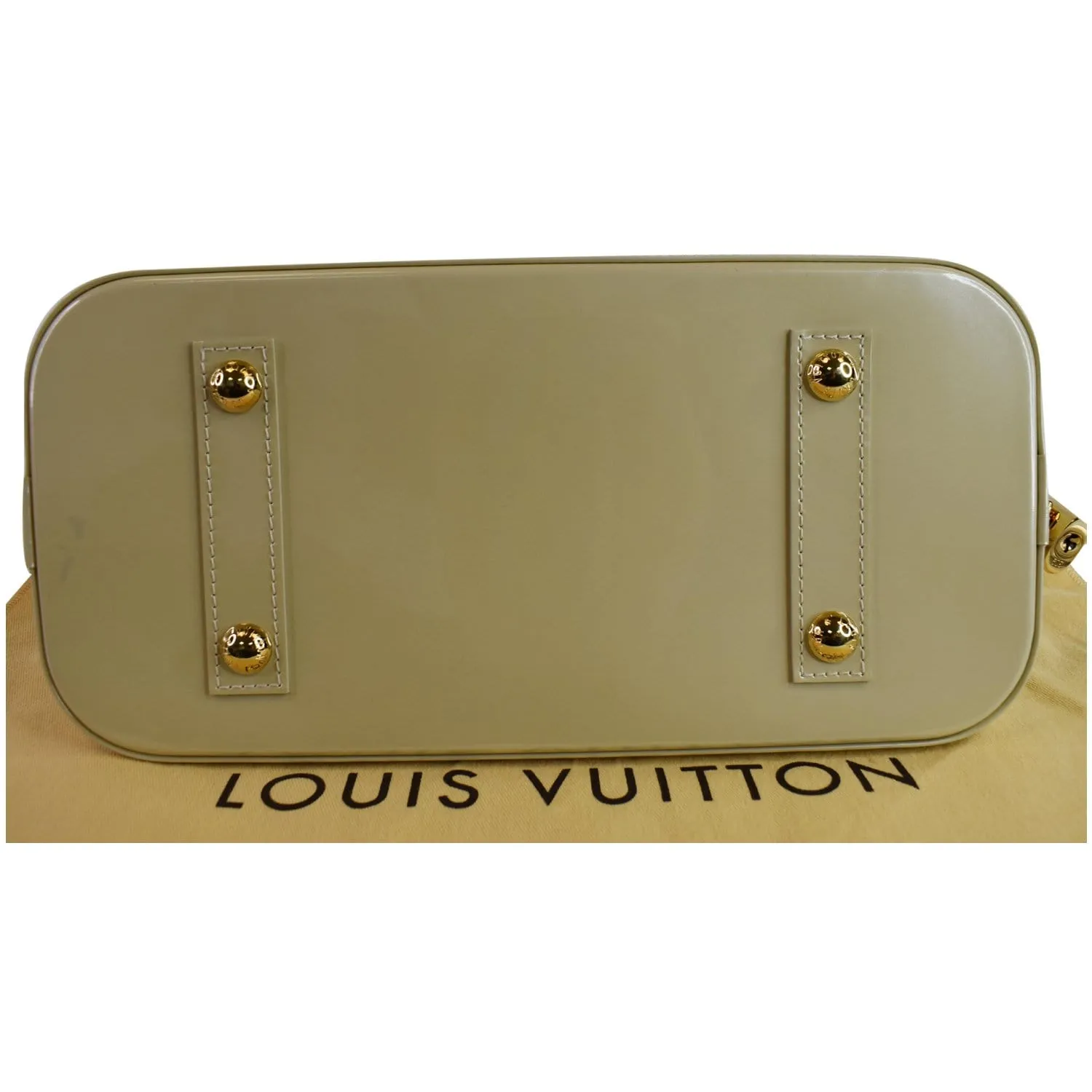 LOUIS VUITTON Alma PM Monogram Vernis Satchel Bag Cream