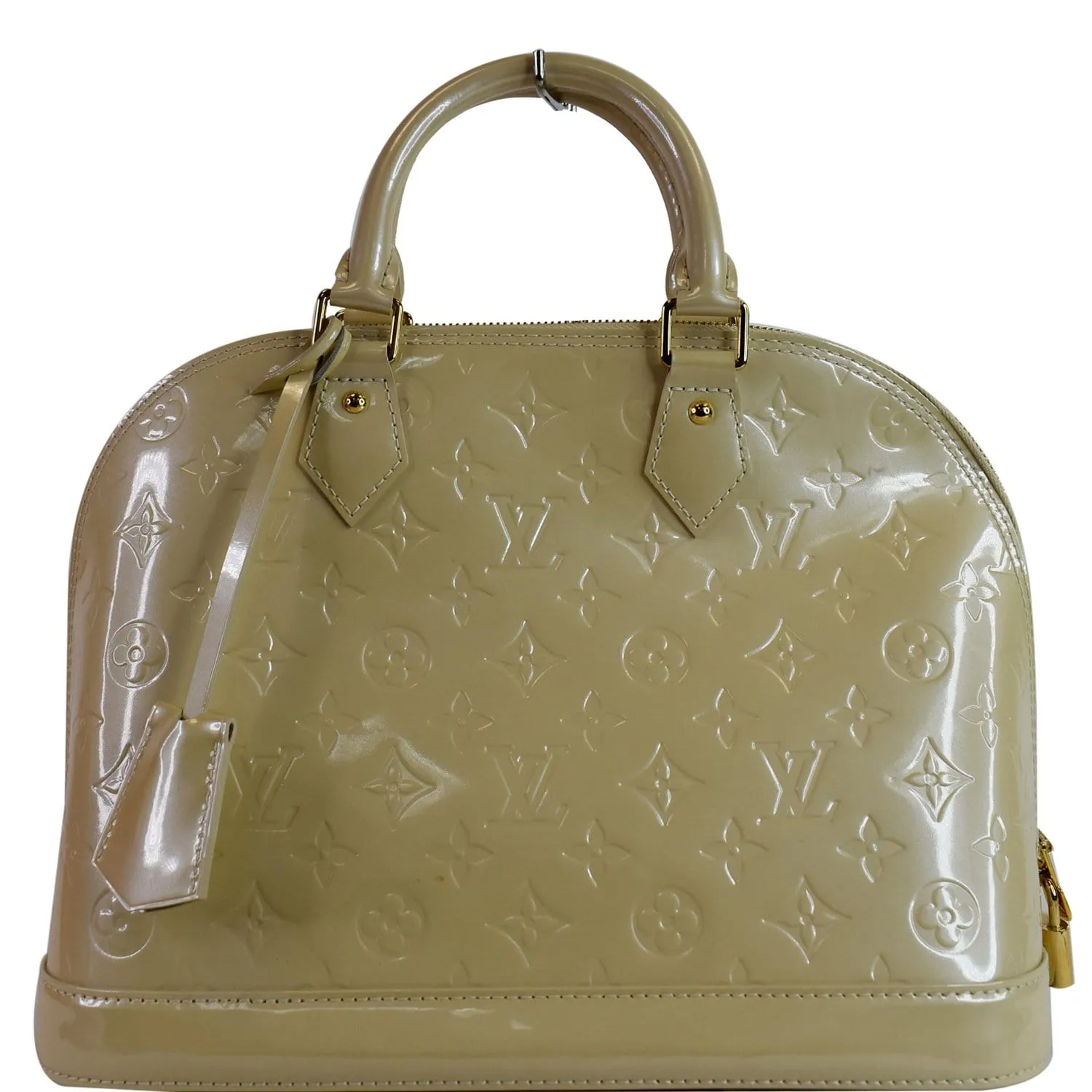 LOUIS VUITTON Alma PM Monogram Vernis Satchel Bag Cream