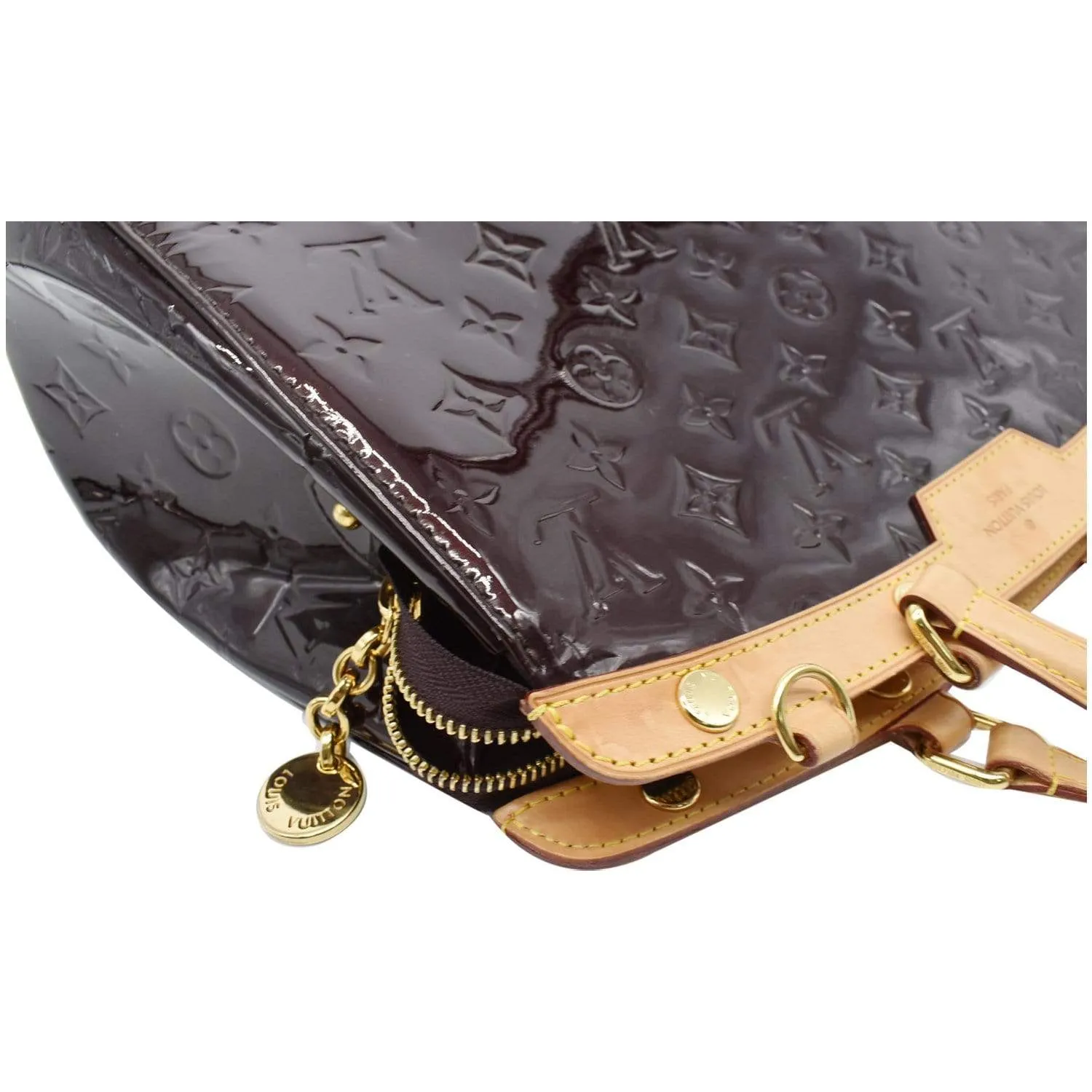 LOUIS VUITTON Brea MM Monogram Vernis Satchel Bag Amarante