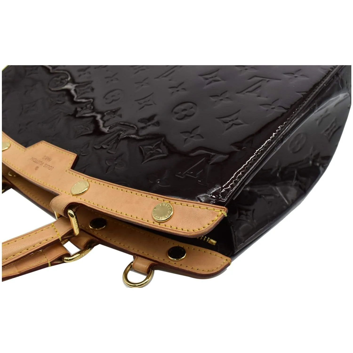 LOUIS VUITTON Brea MM Monogram Vernis Satchel Bag Amarante