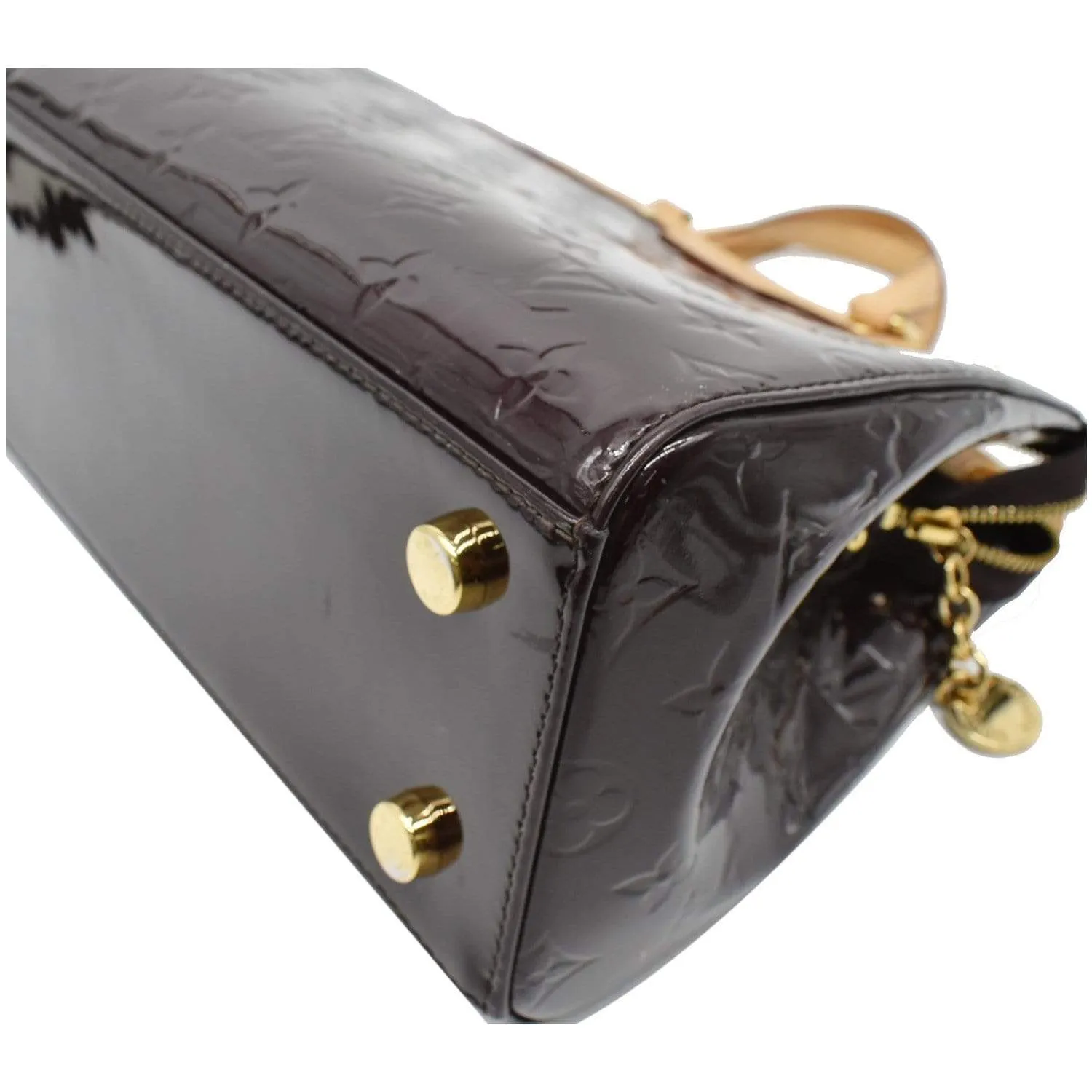 LOUIS VUITTON Brea MM Monogram Vernis Satchel Bag Amarante