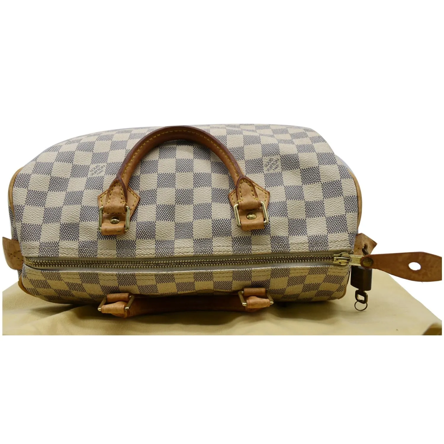 LOUIS VUITTON Speedy 30 Damier Azur Satchel Bag White