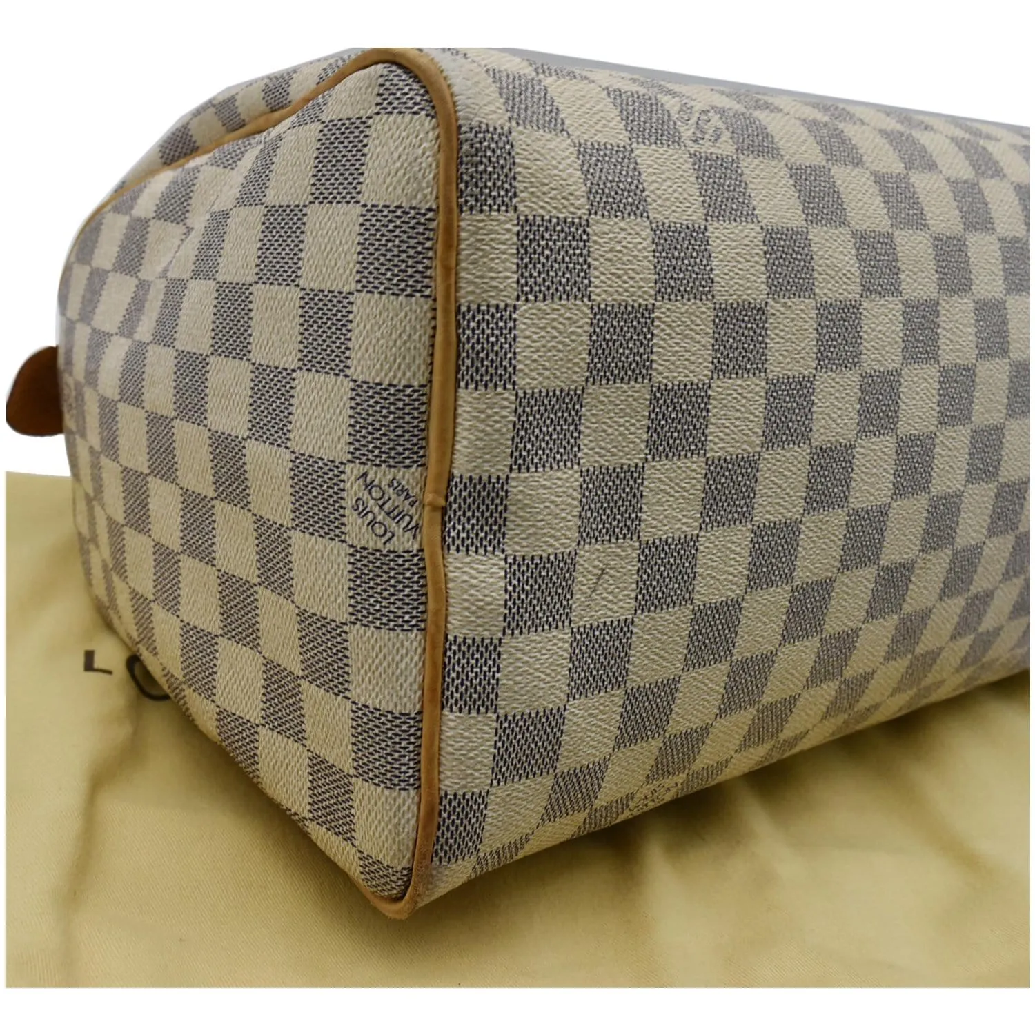 LOUIS VUITTON Speedy 30 Damier Azur Satchel Bag White