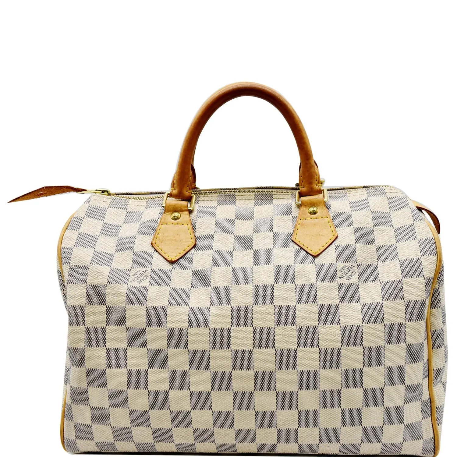 LOUIS VUITTON Speedy 30 Damier Azur Satchel Bag White