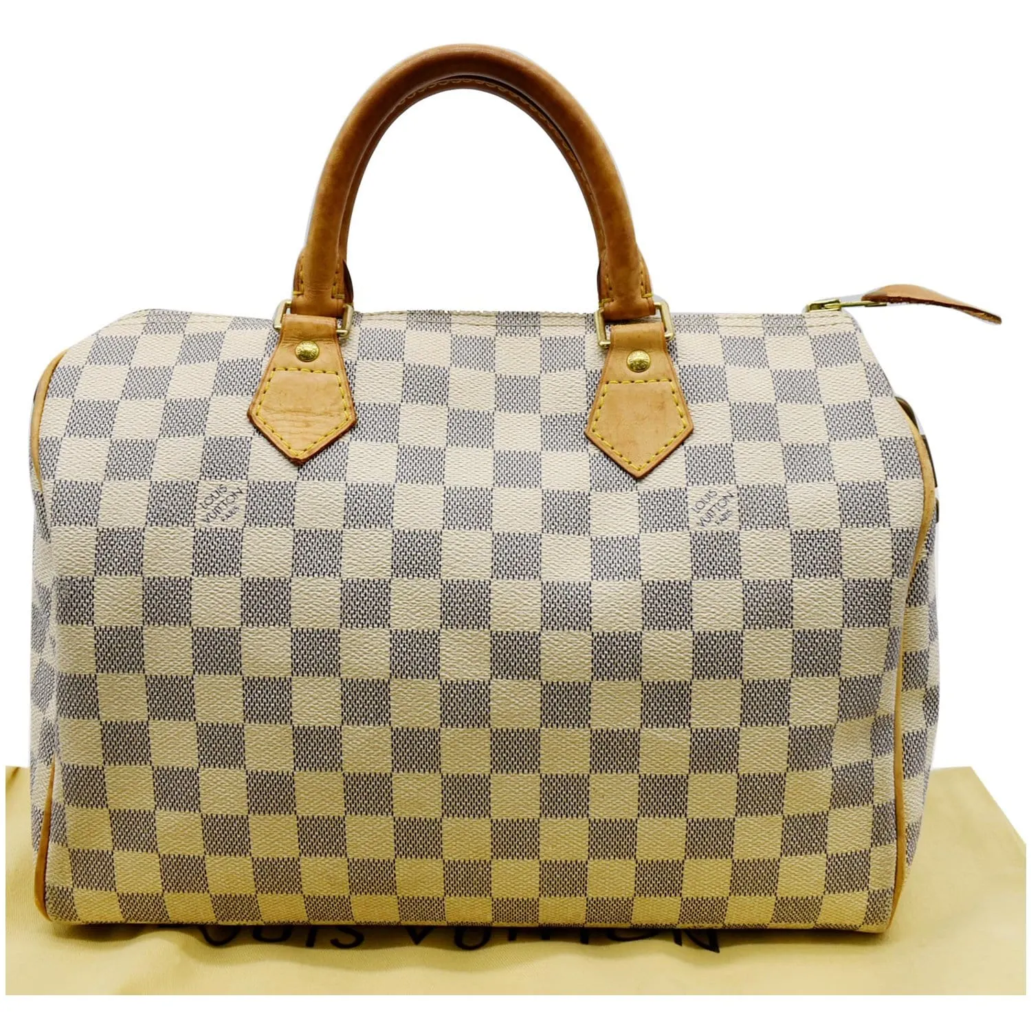 LOUIS VUITTON Speedy 30 Damier Azur Satchel Bag White