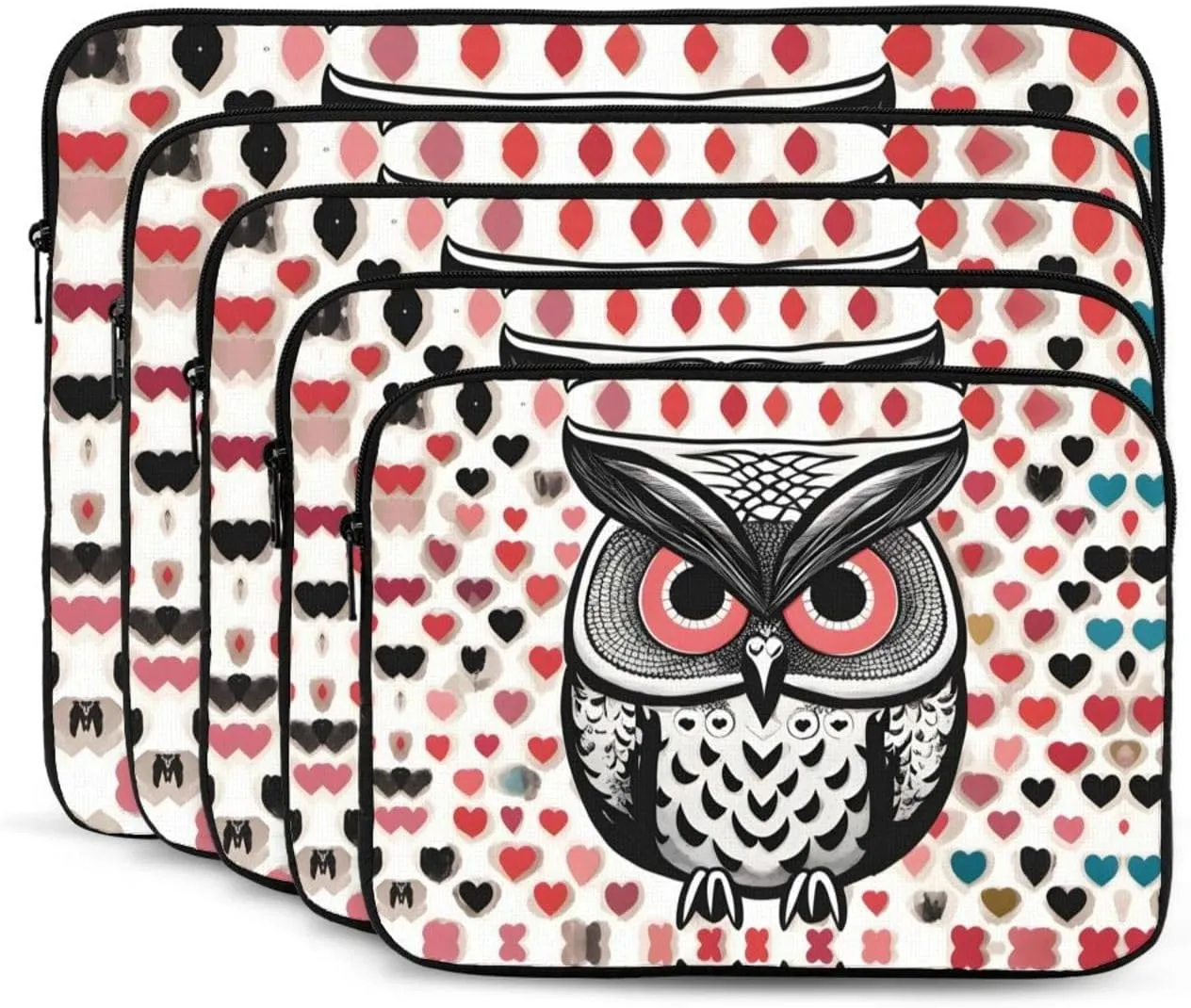 Love Owl Pattern Shockproof Portable Laptop 17 inch Sleeve Bag for Men and Women - Ideal for Business Travel, School, and Daily Use