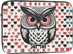 Love Owl Pattern Shockproof Portable Laptop 17 inch Sleeve Bag for Men and Women - Ideal for Business Travel, School, and Daily Use