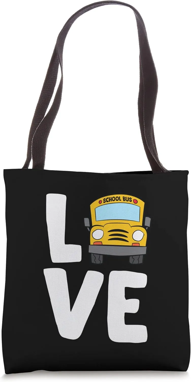 Love School Bus Driver Schoolbus Funny Busdriver Tote Bag