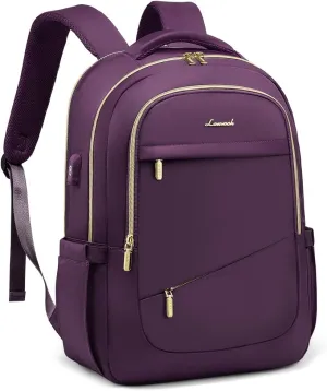 LOVEVOOK Laptop Backpack for Women, 17 Inch Slim Computer Bag with Separate Computer Compartment for Work Travel Business