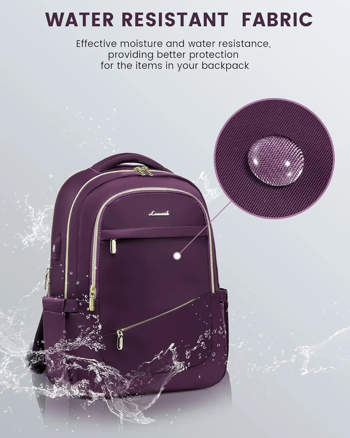 LOVEVOOK Laptop Backpack for Women, 17 Inch Slim Computer Bag with Separate Computer Compartment for Work Travel Business