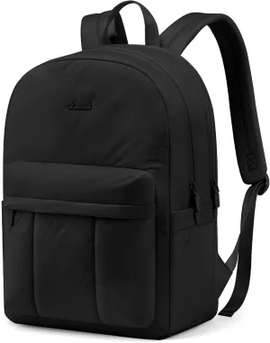 LOVEVOOK Laptop Backpack for Women, Lightweight Puffy Travel Backpack, Teacher Nurse Work Bag Quilted Computer Backpack Purse, Cute Bookbag Waterproof Casual Daypack Laptop Bag, 17.3 Inch, Black