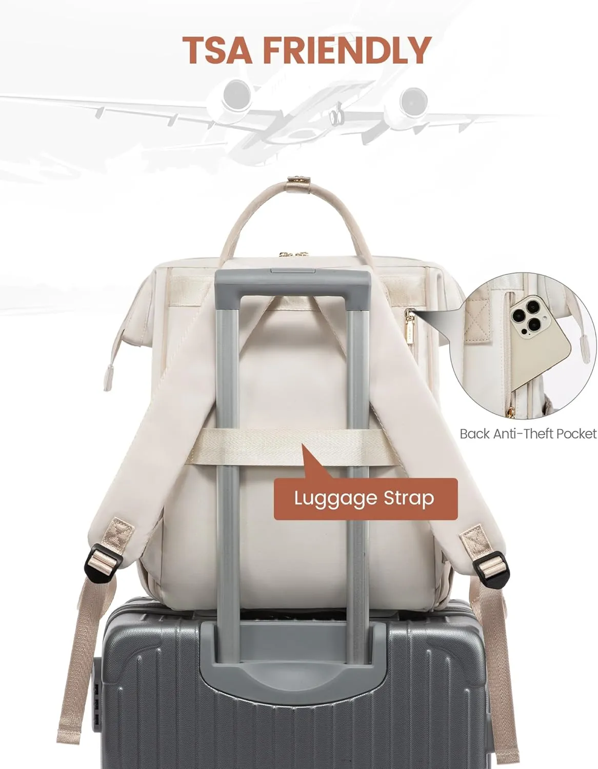 LOVEVOOK Laptop Backpack for Women Men, Teacher Nurse Work Bag Waterproof Fashion Travel Backpack Purse, 15.6 Inch Computer Backpack with USB Port